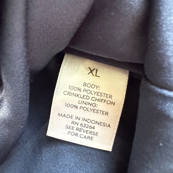 Westport Blue Dress with Ruffle Hem and off shoulder balloon sleeves sheer XL - Picture 6 of 8